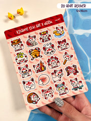 Tilki Sticker Seti – 20 Adet Bullet Journal & Scrapbook Dekoratif Kawaii Tilki Etiket