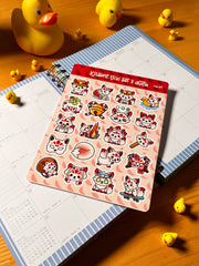 Tilki Sticker Seti – 20 Adet Bullet Journal & Scrapbook Dekoratif Kawaii Tilki Etiket