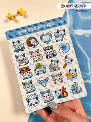 Tilki Sticker Seti – 20 Adet Bullet Journal & Scrapbook Dekoratif Kawaii Tilki Etiket
