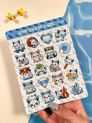 4’lü Tilki Sticker Seti – 80 Adet Tilki & Kitsune & Sakura Tilki & Kutup Tilkisi Sticker Bullet Journal & Scrapbook