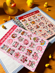 4’lü Tilki Sticker Seti – 80 Adet Tilki & Kitsune & Sakura Tilki & Kutup Tilkisi Sticker Bullet Journal & Scrapbook