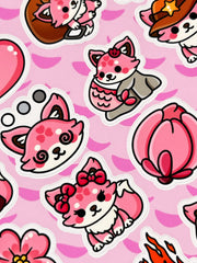Tilki Sticker Seti – 20 Adet Bullet Journal & Scrapbook Dekoratif Kawaii Tilki Etiket
