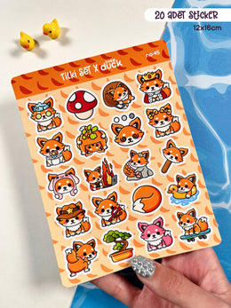 Tilki Sticker Seti – 20 Adet Bullet Journal & Scrapbook Dekoratif Kawaii Tilki Etiket