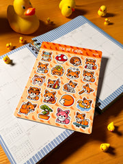 Tilki Sticker Seti – 20 Adet Bullet Journal & Scrapbook Dekoratif Kawaii Tilki Etiket