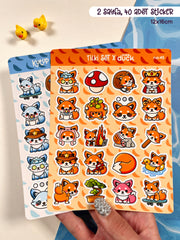 2’li Hayvan Sticker Seti – 40 Adet Tilki ve Kutup Tilkisi Sticker Bullet Journal & Scrapbook