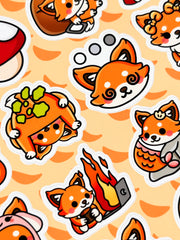 4’lü Tilki Sticker Seti – 80 Adet Tilki & Kitsune & Sakura Tilki & Kutup Tilkisi Sticker Bullet Journal & Scrapbook