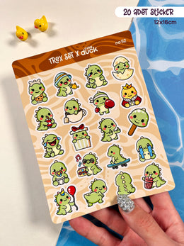 T-Rex Dinozor Sticker Seti – 20 Adet Bullet Journal & Scrapbook Dekoratif Kawaii Dinozor Etiket