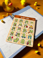 T-Rex Dinozor Sticker Seti – 20 Adet Bullet Journal & Scrapbook Dekoratif Kawaii Dinozor Etiket