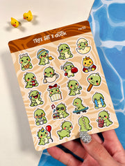 2’li Hayvan Sticker Seti – 40 Adet Rakun ve T-Rex Dinozor Sticker Bullet Journal & Scrapbook
