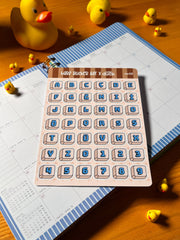 Türkçe Harf & Sayı Sticker Seti – 42 Adet Bullet Journal & Scrapbook Alfabe Etiket