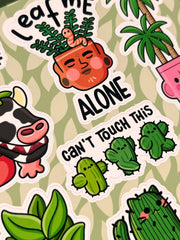 Bitki Yazı Sticker Seti – 8 Adet Bullet Journal & Scrapbook Dekoratif Bitki Yazı Etiket