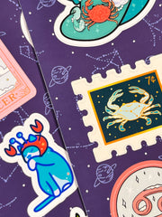 Yengeç Burcu Sticker – 20 Adet Cancer Burç Sticker Bullet Journal & Scrapbook
