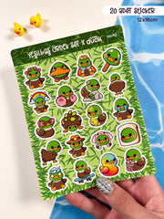 Ördek & Kaz Sticker Seti – 20 Adet Bullet Journal & Scrapbook Dekoratif Kawaii Ördek Etiket