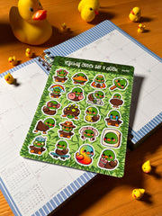 Ördek & Kaz Sticker Seti – 20 Adet Bullet Journal & Scrapbook Dekoratif Kawaii Ördek Etiket